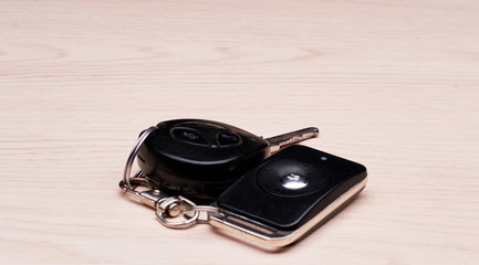 this key is inserted into a special hole in the panel, then you click start and stop, or turn a...