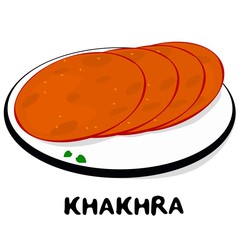 Khakhra or Khakra indian Gujarati Food Vector