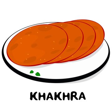 Khakhra or Khakra indian Gujarati Food Vector