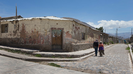 Village of Maca. Church, Chivay. Colca Canyon. Street and houses