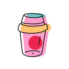Minimalist vector illustration of reusable coffee cup. Depiction of mug. Eco friendly item. Drink.