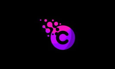 initial c circle logo technology icon vector