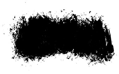Grunge spot. Abstract the trace of the ink. A smear of black paint with a dry brush