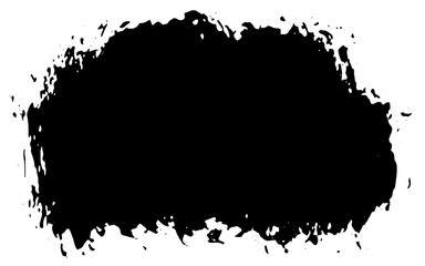 Grunge spot. Abstract the trace of the ink. A smear of black paint with a dry brush