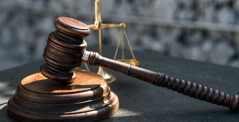 Justice and law concept image, stones background