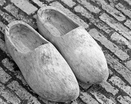 Dutch clogs made in rough wood