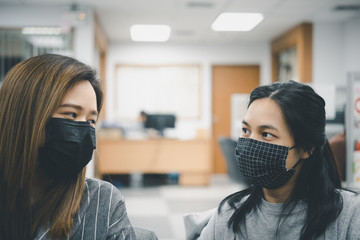 Women wearing mask protection epidemic flu covid19