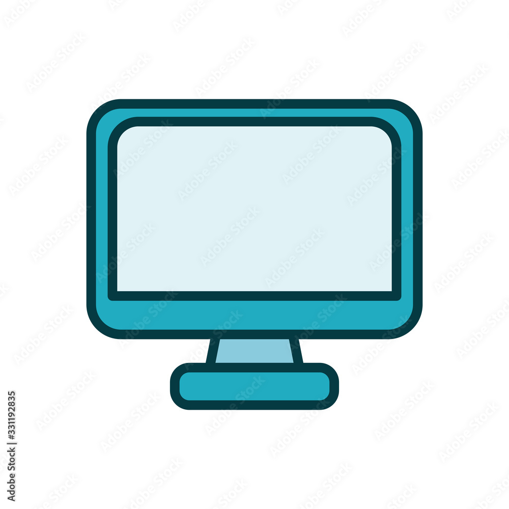 Aufkleber desktop computer display line style icon