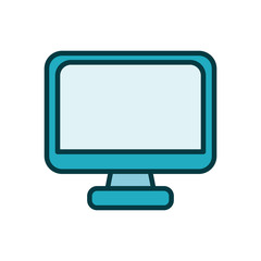 desktop computer display line style icon
