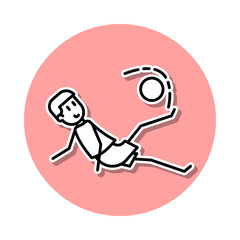 kick kicker sticker icon. Simple thin line, outline vector of Soccer in action icons for ui and ux, website or mobile application
