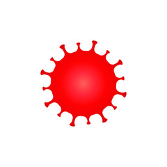 Coronavirus icon. Red virus disease symbol. Influenza epidemic logo. Sars Covid-19 sign. Isolated on white background. Vector illustration image.