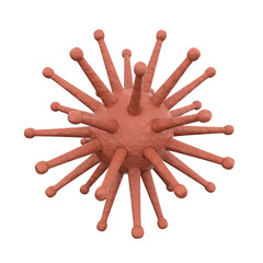 Virus cell in microscope. 3D rendering.