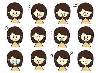 いろんな表情の女の子