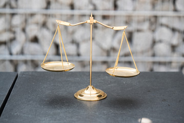Justice and law concept image, stones background