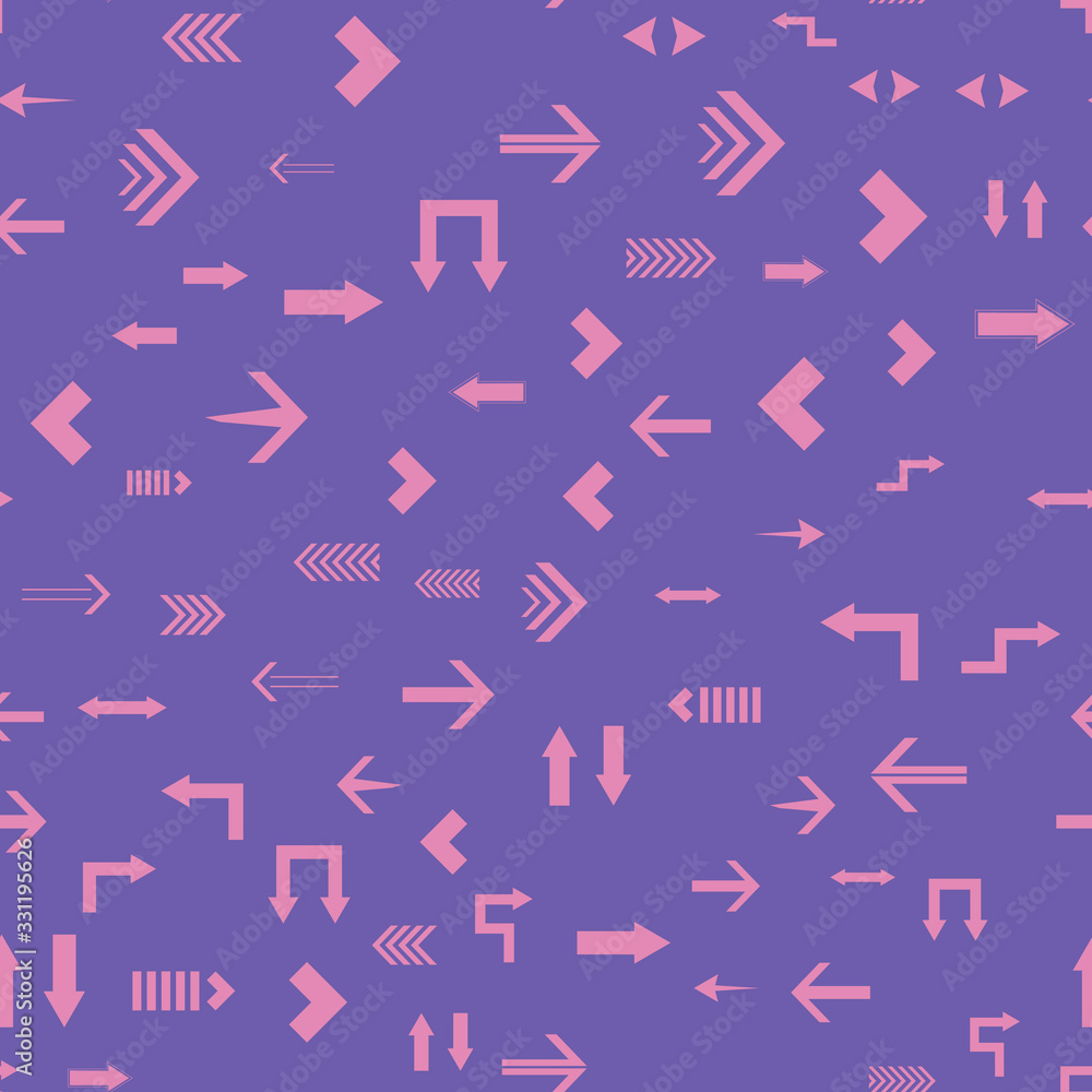Poster seamless vector pattern with different arrows. modern cursor illustration