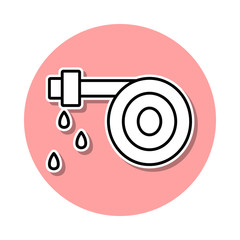 fire hose sticker icon. Simple thin line, outline vector of Sprinkler icons for ui and ux, website or mobile application