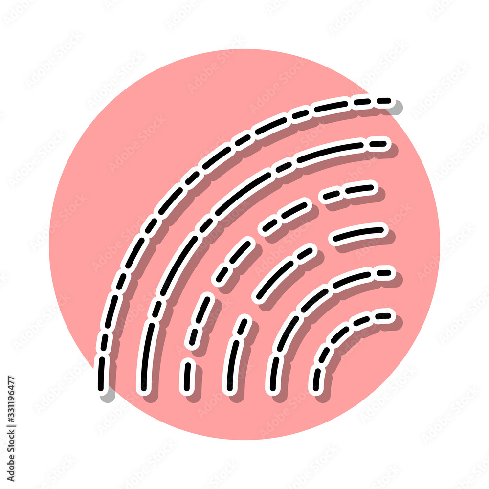 Poster rainbow sticker icon. simple thin line, outline vector of sprinkler icons for ui and ux, website or 