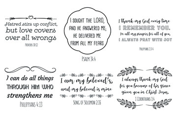 Scripture, Bible verses. Calligraphy saying for print. Vector Quote for typography and Social media post. Modern Inspiration Design