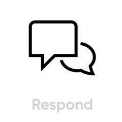 Respond chat message icon. Editable line vector. - 331197249