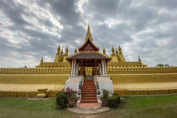 Ancient Buddhist pagoda in Vientiane, Laos