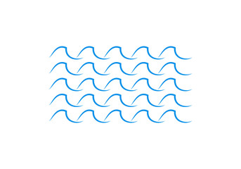 Wave line icon. Water sign. Sea and ocean logo. Vector illustration. 