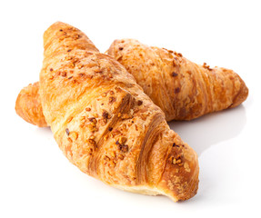 fresh croissant isolated on white background