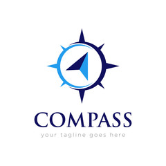 Fototapeta na wymiar Compass Logo Flat Design