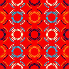 Design with manual hatching. Ethnic boho ornament. Seamless background. Tribal motif. Vector illustration for web design or print.