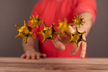 Covid-19 coronavirus, virus that causes acute respiratory infections and the common cold,...