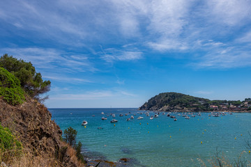 Landscape Fosca beach in Palamos, Costa brava, Catalonia, Spain.