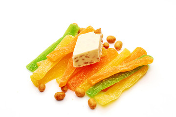 Natural candied represent the pale yellow rings or cubes