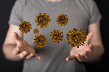 contagious coronavirus pandemic, dangerous virus outbreak 3d.