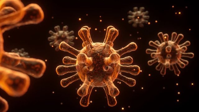 Corona virus 3d rendering detailed video. 2019-nCov novel coronavirus concept / Microscope coronavirus COVID-19 zoomed loop / Animation of Coronavirus disease