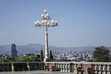 Ancient lamp post at the city park
