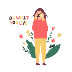 Young photographer girl taking pictures.