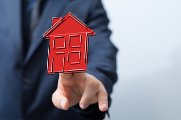 digital small house with a roof concept.