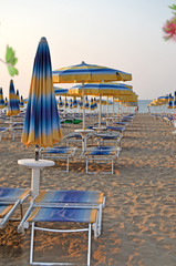 Deserted, emptied beach. Lido di Jesolo Italy