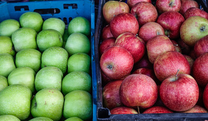 Fresh fruits for sale at street market in Tbilisi, Georgia