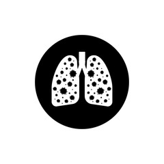 Infected lungs coronavirus. Icon for medical design. Vector isolated