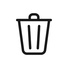 trash can icon in trendy flat design