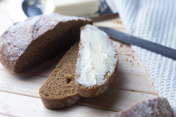 dark bread on light wood