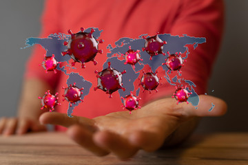 Covid-19 coronavirus, virus that causes acute respiratory infections and the common cold,...