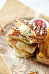 sandwich with ham and cheese