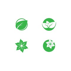 green leaf ecology nature element vector icon