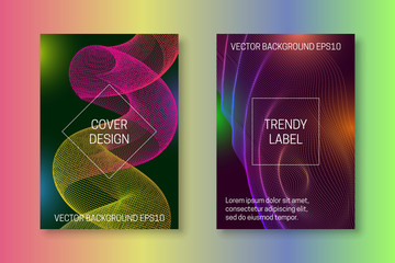 Radiant cover template with stream of dots and lines. Futuristic multicoloured brochures or packaging backgrounds design.