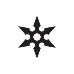 Obraz premium ninja shuriken icon in trendy flat style