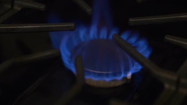 Gas-Ring Stove With Blue Flame in Slow Motion 180fps