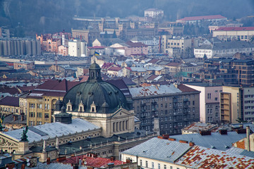 Church dome tower in Lviv, the European city of Culture