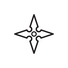 ninja shuriken icon in trendy flat style