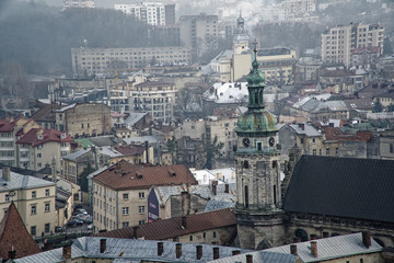 Church dome tower in Lviv, the European city of Culture